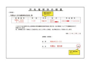 所有権解除依頼書 (記入例)のサムネイル